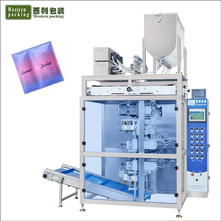 Sachet likid ranpli ak machin sele